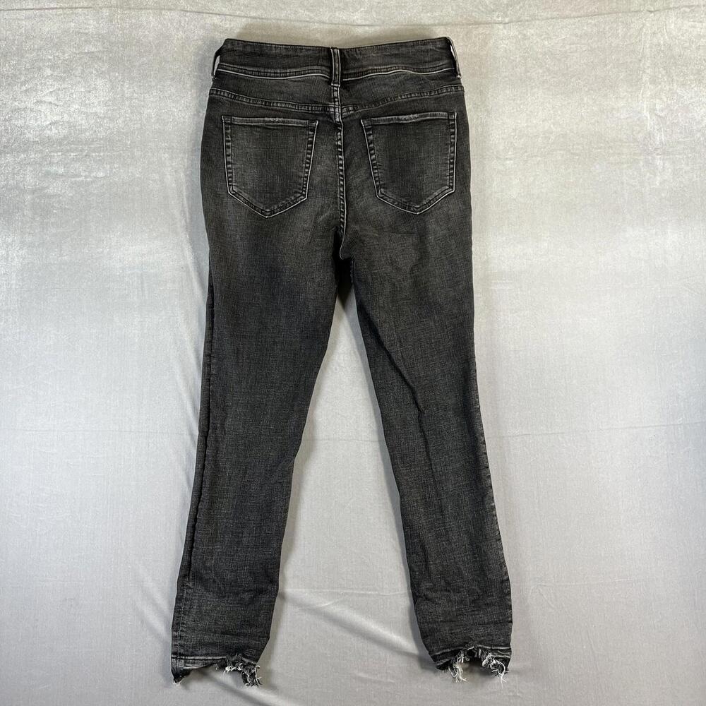 We The Free People Skinny Jeans Womens 31 Gray High Rise Raw Hem Stretch - Picture 5 of 11